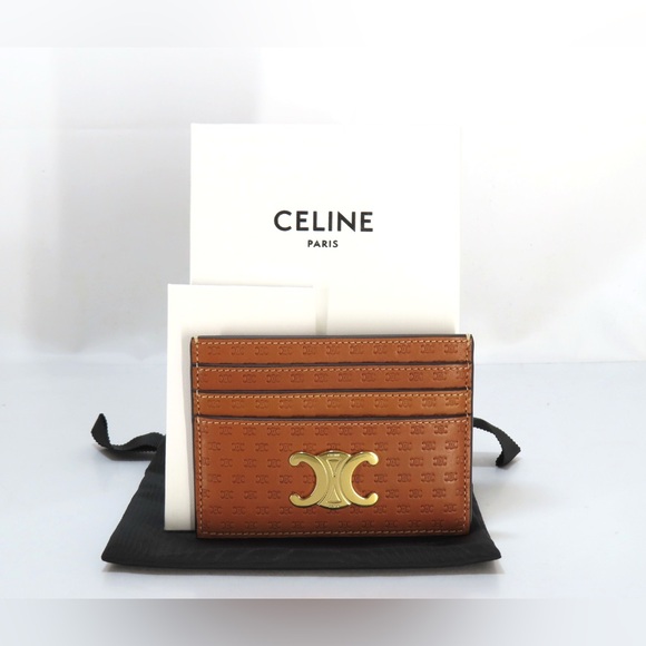 🔥RARE!! NEW! CELINE•Triumph Leather Card Holder - Picture 1 of 4